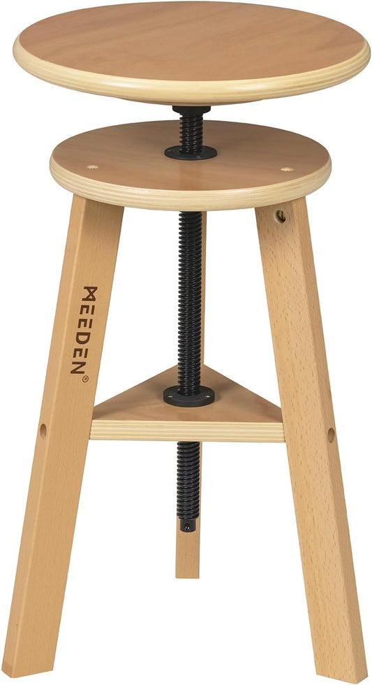 MEEDEN Beboste Tekenkruk met Verstelbare Hoogte, Kunstenaarskruk, Houten Barkruk, Keukenkruk, Kantoorstudiokruk, Perfect voor Kunstenaarsstudio, Thuisgebruik, Keuken, Bars