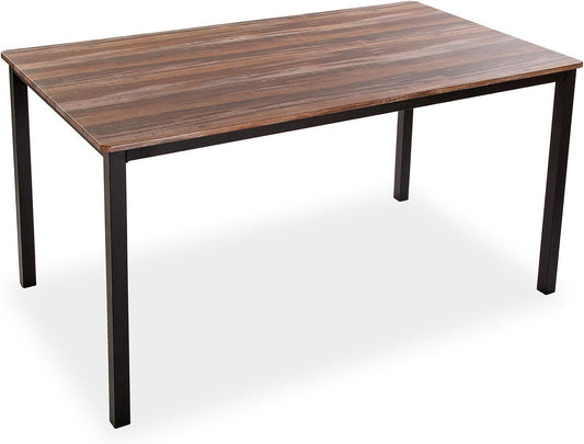 Versa Amaia Eettafel voor keuken, terras, tuin of eetkamer, Afmetingen (H x B x H) 76 x 80 x 140 cm, Hout en Metaal, Kleur Zwart