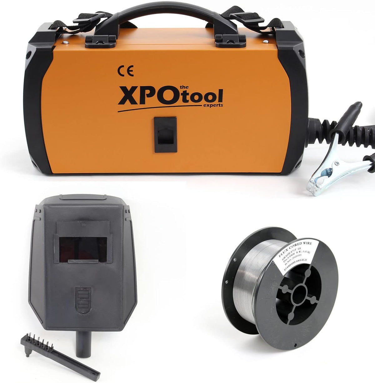 XPOtool MIG100 Inverter lasmachine zonder gas, lasapparaat met draadaanvoer, lasmodule voor gevulde draad en IGBT, inclusief accessoires voor lassen