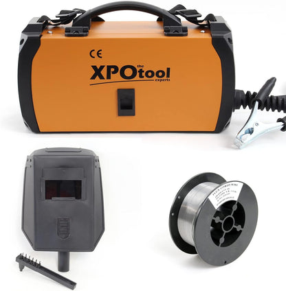 XPOtool MIG100 Inverter lasmachine zonder gas, lasapparaat met draadaanvoer, lasmodule voor gevulde draad en IGBT, inclusief accessoires voor lassen