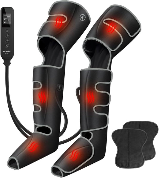 FIT KING beenmassageapparaat met warmtevoetmassageapparaten voor pijn en bloedsomloop Verwarmt uw hele benen en voetcompressie laarzen voor oedeem
