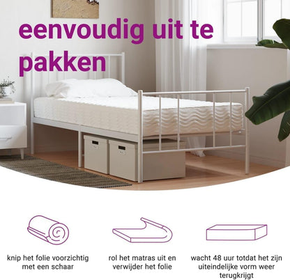 Schuimmatras – Logeermatras – Bedmatras – 1-Persoonsmatras – Koudschuimmatras – 90x200 cm – Omkeerbare Hardheid H2 & H3 – Ademend Met Vochtregulerende Hoes