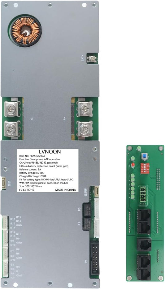 PB1A2A Smart Active Inverter BMS met smartphone-app-bediening voor Li-ion NCM LFP LiFePo4 LTO batterijbeheersysteem 7S naar 16S 48V 51.2V 100A 150A 200A Home Energy BMS (PB2A16S200A)
