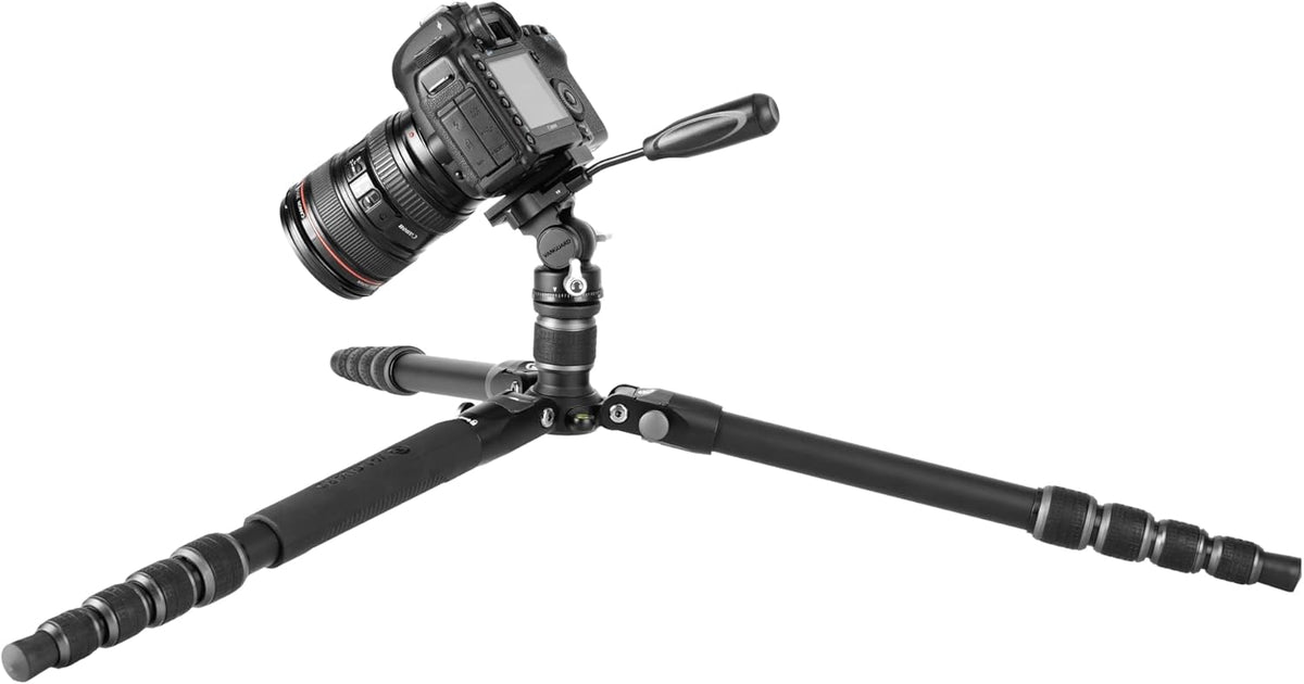 Reisstatief Voor Telescoop En Video – Fotostatief – Camerastatief – Videostatief – Telescoopstatief – Monopodfunctie – Ingeklapt 43,9 Cm