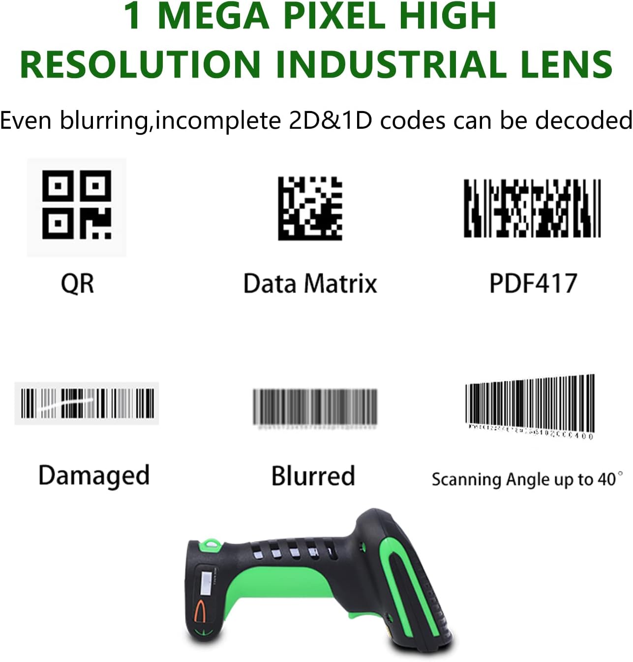 LENVII E677 barcodelezer 1D 2D QR waterdichte barcode scanner