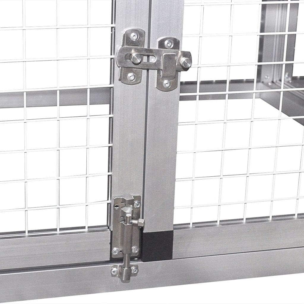 Outdoor Chicken Coop Large with Closed Door and Open Space with Box and Nest Made of Aluminium