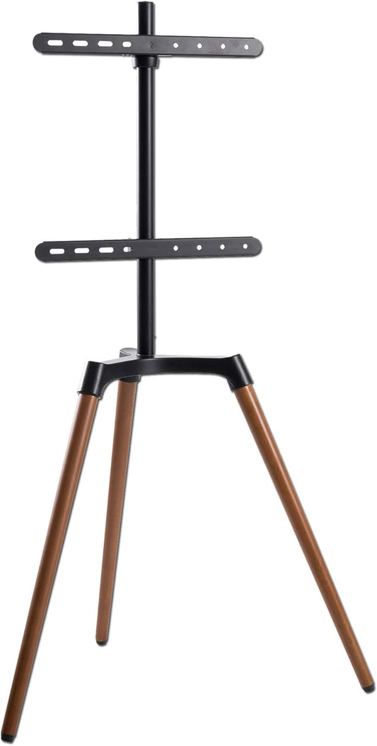 EasyLife – Design TV Trípode in Schildersezelstijl – TV Statief Voor Toestellen Tot 65 inch & 35Kg – 140° Draaibaar – in Hoogte Verstelbaar+Kabelmanagement – VESA tot 400×400 (Zwart/Donker Walnoot)
