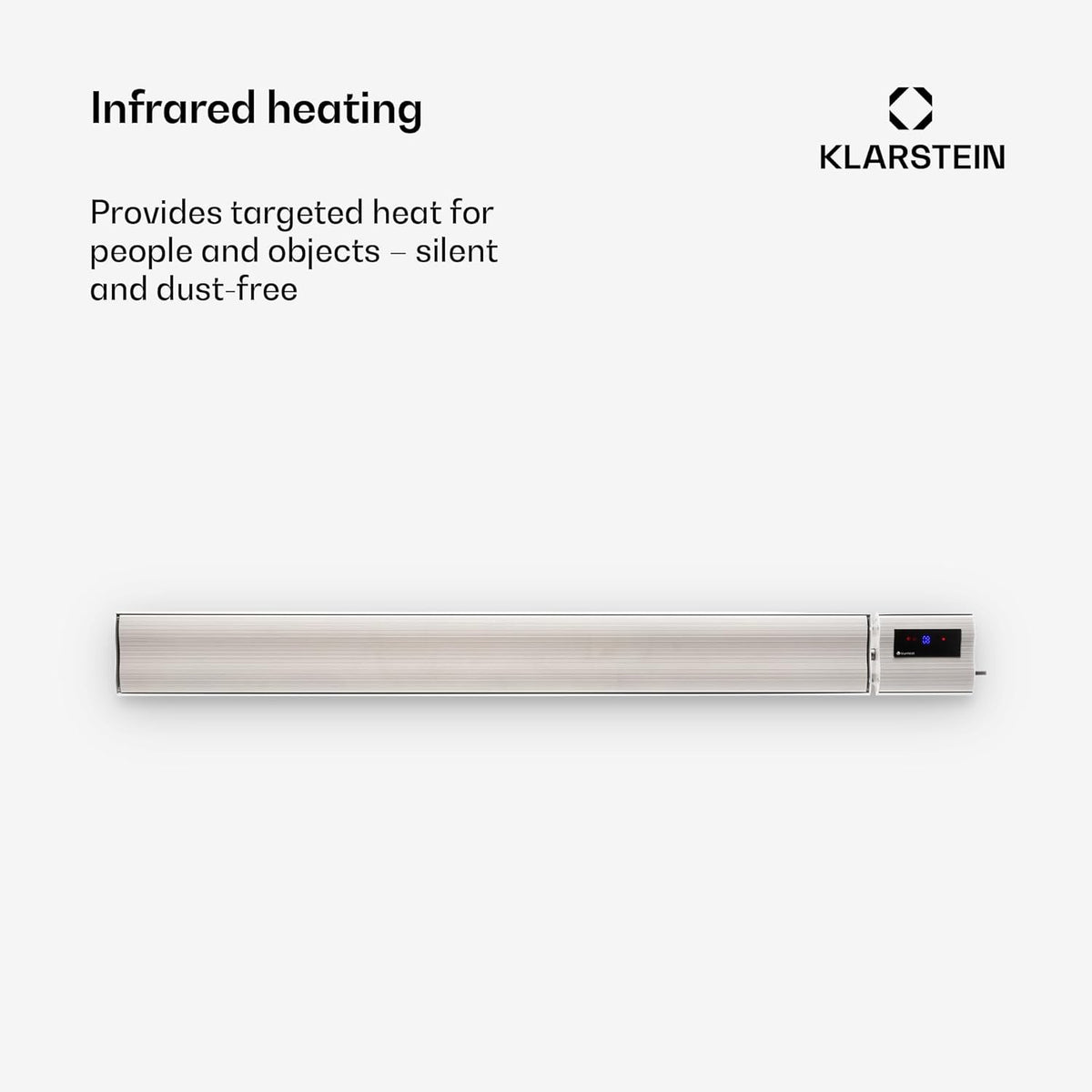 blumfeldt Cosmic Beam Plus Patio Heater, Infrared Heater, Dark Heater, IR Comfort Heat, Adjustable Temperature 5-45°C, Protection Class IP44, Shut-Off Timer, 2400 W, White - QUORE