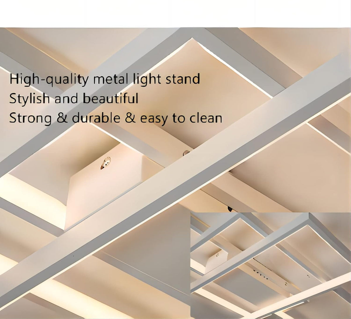 LED Plafondlamp, Moderne LED-Plafondlamp Wit 110cm met Afstandsbediening, Dimbaar Geometrisch Design Smart Lampen Woonkamer Plafond, Plafondverlichting voor Kantoor, Keuken, Slaapkamer