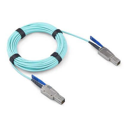 Mini SAS AOC HD SFF-8644 to Mini SAS HD SFF-8644 Fiber Optic Cable, 15-meter