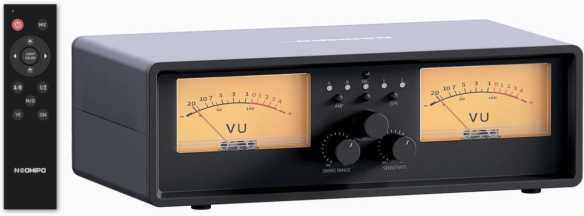 ET30 VU meter versterker voor luidspreker keuzeschakelaar vintage schakelaar 2 ingangen 2 uitgangen met display DB paneel en afstandsbediening, voor stereoklasse A, B, AB, D, versterker A
