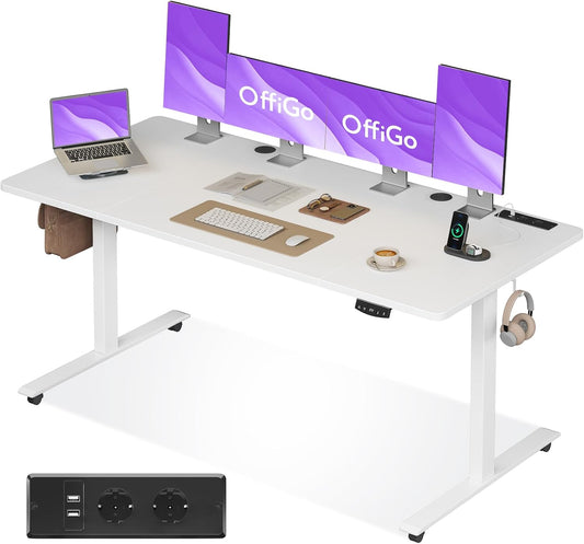 Zit Sta Bureau – Elektrisch Bureau – Hoogte Verstelbaar Bureau – Bureautafel – Staande Werkplek – 180 cm Breed – 2 Geheugenfuncties & USB Poorten