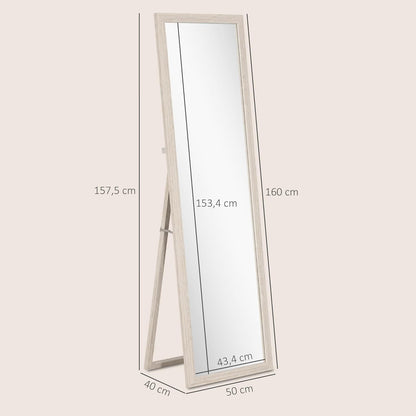Full Body Spiegel – Staande Spiegel – Wandspiegel – Lichte Spiegel – Klassieke Spiegel – 160 x 50 cm – Veilig Gehard Glas