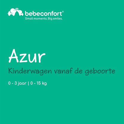 Bebeconfort Azur, Compacte Kinderwagen, 0-3 jaar (15 kg), Lichtgewicht Kinderwagen, Automatisch Inklappen met één Hand, Naadloos Verstelbaar Naar Vlakke Ligstand, Grote Mand, Mineral Graphite
