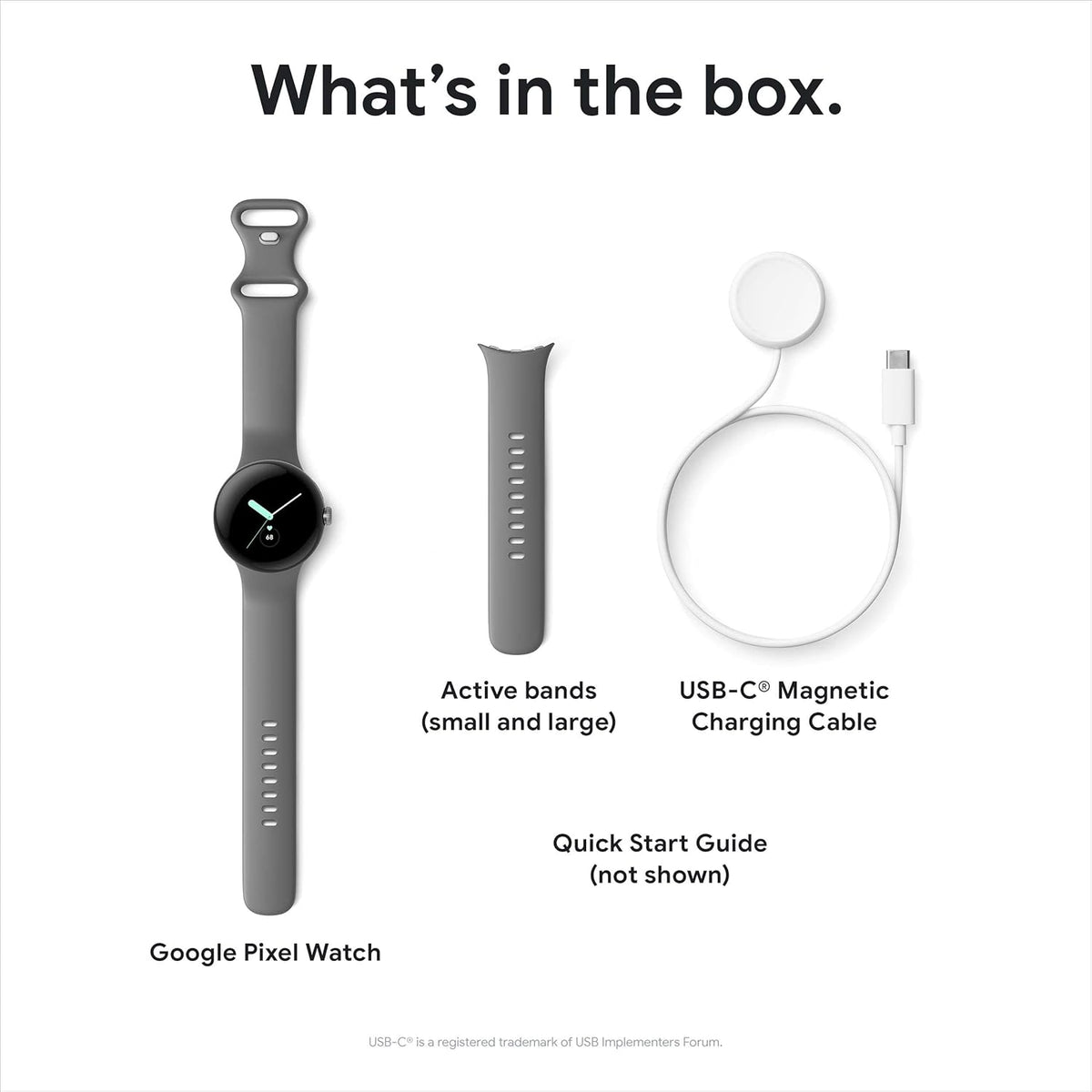 Google Pixel Watch - Android Smartwatch met Fitbit Activity Tracking - Hartslag Tracking Horloge - Matzwarte roestvrijstalen kast met Obsidian Active-band - WiFi