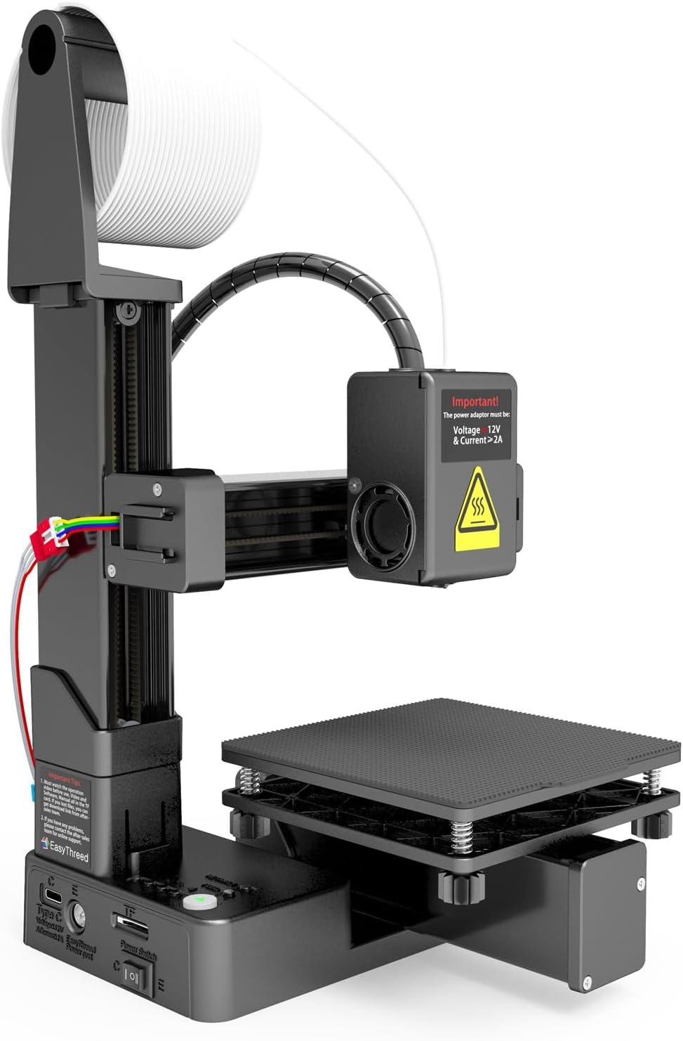 FDM Mini 3D-printer, frequentieverdeling multiplexing 3D-printer, volledig gemonteerde 3D-printer voor beginners, hoge precisie printen met TPU PLA, Zwart
