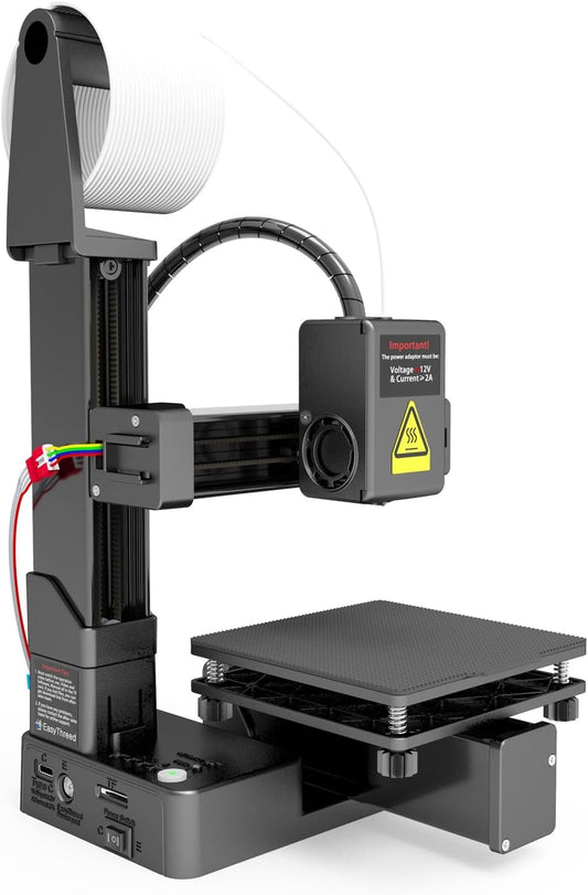FDM Mini 3D-printer, frequentieverdeling multiplexing 3D-printer, volledig gemonteerde 3D-printer voor beginners, hoge precisie printen met TPU PLA, Zwart