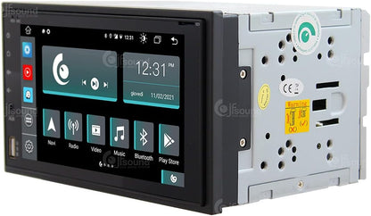 Universeel autoradio 2DIN Android GPS Bluetooth WiFi Dab USB Full HD Touchscreen Display 6.2" Easyconnect Processor 8core Stembediening