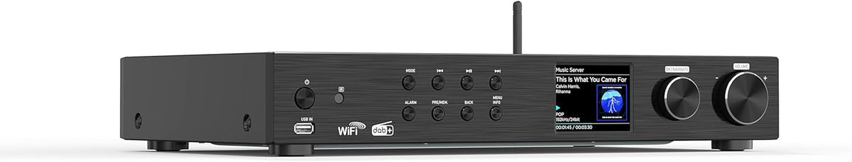 Maxxo Hi-Fi Tuner TR05 – DAB+/FM/internetradio met Bluetooth, wifi, USB, Spotify, 3,2 inch kleurendisplay, afstandsbediening, digitale radio-ontvanger