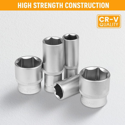 Hoteche Steeksleutelset, 110-delig, 1/4 inch en 1/2 inch gereedschapskofferset, professionele gereedschapsset