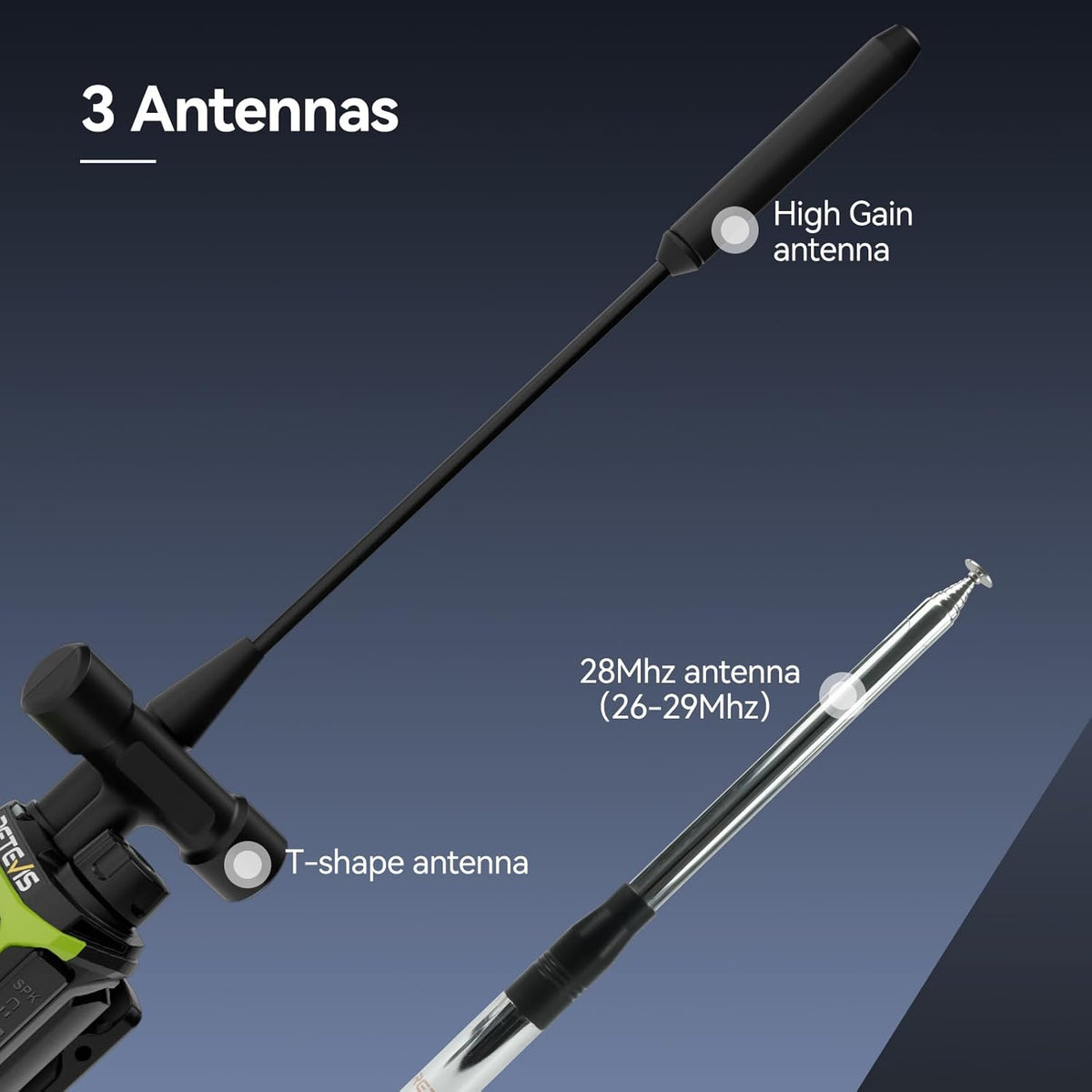 Retevis A3 2-weg Radio voor Volwassenen, Groot Bereik, Quad-Band Hamradio, AM/SSB/FM/AIR, Dual Channel, 2500 mAh-Batterij, Amateurradio voor op Reis, Avontuur (2 stuks)