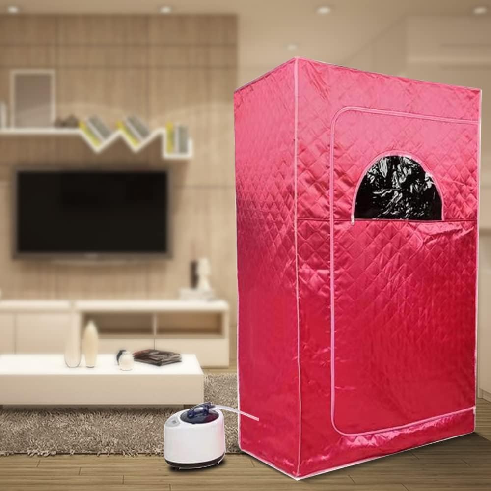 Draagbare Sauna – Inklapbare Warmtecabine – Stoomtent – Persoonlijke Spa – Sauna Tent – 1000W Vermogen – Afstandsbediening Met 9 Temperatuurniveaus – Rood - QUORE