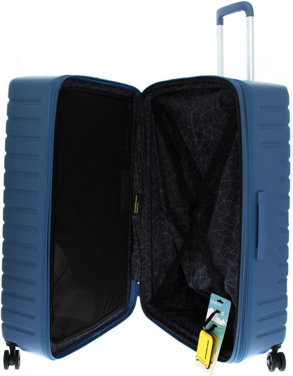 Mandarina Duck Flyduck Trolley Large EXP, China blue, 75 cm x 33 cm x 39 cm, nuova linea superleggera in policarbonato