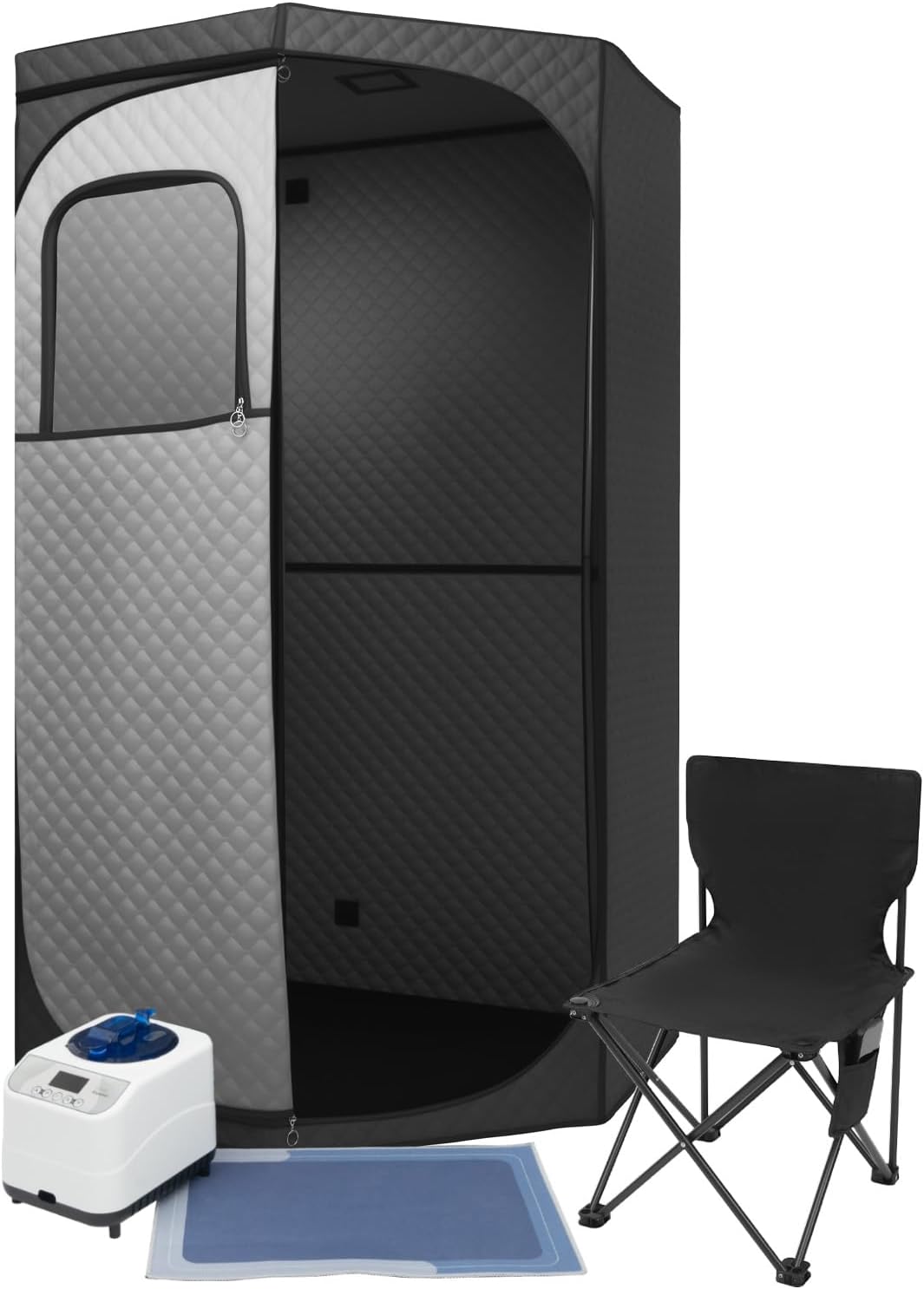 Stoomsauna – Draagbare Sauna – Sauna Tent – Stoomcabine – Mini Sauna – 1350W Stoomgenerator – Inklapbare Stoel en Afstandsbediening - QUORE