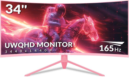 Gaming Monitor, gebogen, 86,4 cm (34 inch), 4K, 165 Hz, 1500R, HDR10, FreeSync, 4000:1, snelle installatie, groot kleurenpalet