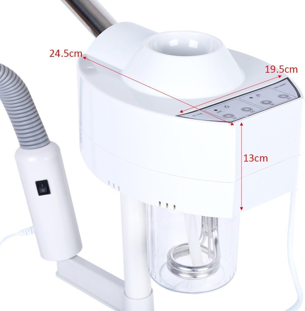 2-in-1 Professionele Vapozone met Gezichtsstoom, 5X Vergrootglas op Standaard, Esthetische Machine voor Schoonheidssalon Gezichtsverzorging