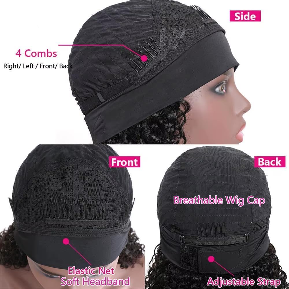 Hoofdbandpruik Van Menselijk Haar 61 Cm – Haarbandpruik – Pruik Van Echt Haar – Natuurlijke Hoofdbandpruik – Deep Wave Pruik – 150% Dichtheid – Lijmvrij Zonder Kant