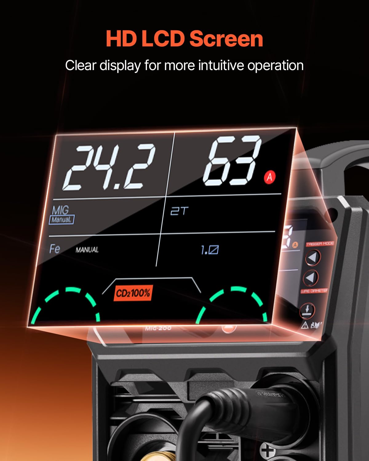 VEVOR MIG Soldering Station, 200A, Syergetic Welding Machine, Portable Multi-Process, MIG, Gas Free, MMA Lift TIG, 4-in-1, Powerful Welder with IGBT Inverter Technology, LCD Display