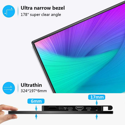 4k Portable Monitor, 14 Inch Portable Screen, USB C, 10 Bit Adobe 95% HDR Game Display with USB C/HDMI/Mini DP Compatible with Game Console/PC/Surface - QUORE