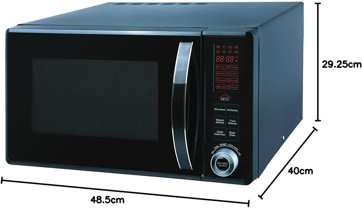 DCG MWGBD825 combi-magnetron, 1000 W, grill, 800 W, magnetron, 25 liter, metaal, zwart
