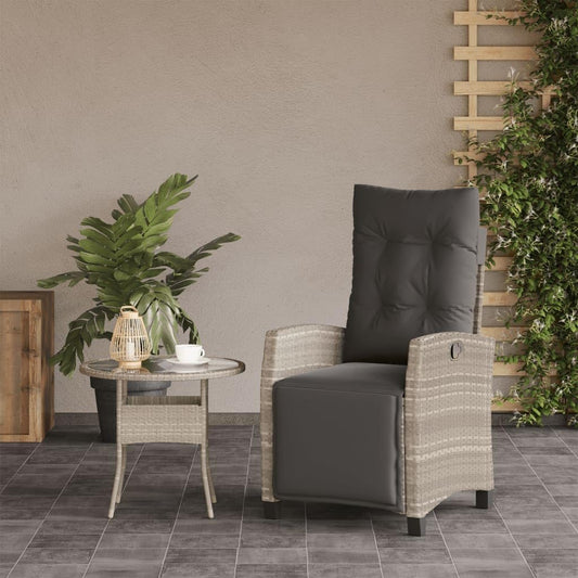 Gecheer Garden Chair Footrest Light Grey Poly Rattan Garden Chair Outdoor Rattan Chair Garden Chair Garden Chair Rattan Chair - QUORE