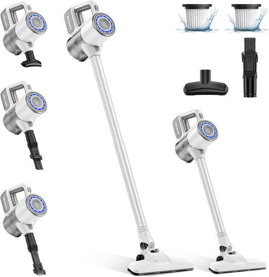 Draadloze Stofzuiger – Steelstofzuiger – Handstofzuiger – Snoerloze Stofzuiger – Multifunctionele Stofzuiger – 30 kPa Zuigkracht – 30 Minuten Accuduur - QUORE