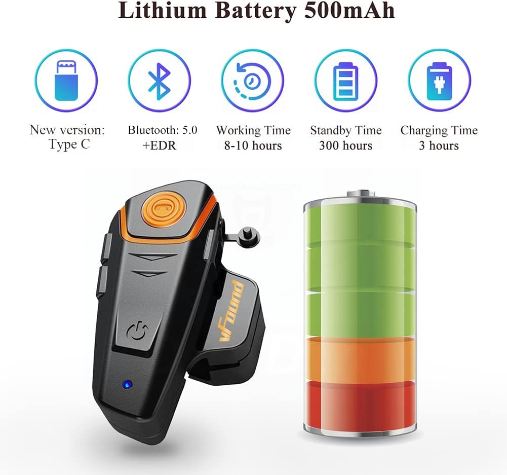 Qaurora BT-S2 1000 m Bluetooth Headset Waterdichte Motorfiets Helm Intercom voor 2 of 3 Bestuurders - 2,5 mm Audio voor Walkietalkie, GPS, Handsfree MP3-Speler, FM-Radio