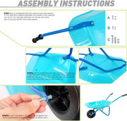 Kruiwagen - Kruiwagen voor Kinderen - 5 Stuks - Tuinset - met Schop - Hark - Vork - Kinderhandschoenen - Lichtgewicht - Gemakkelijke Assemblage - Duurzaam - Metaal - 73.6 x 35.5 x 43 cm - Blauw