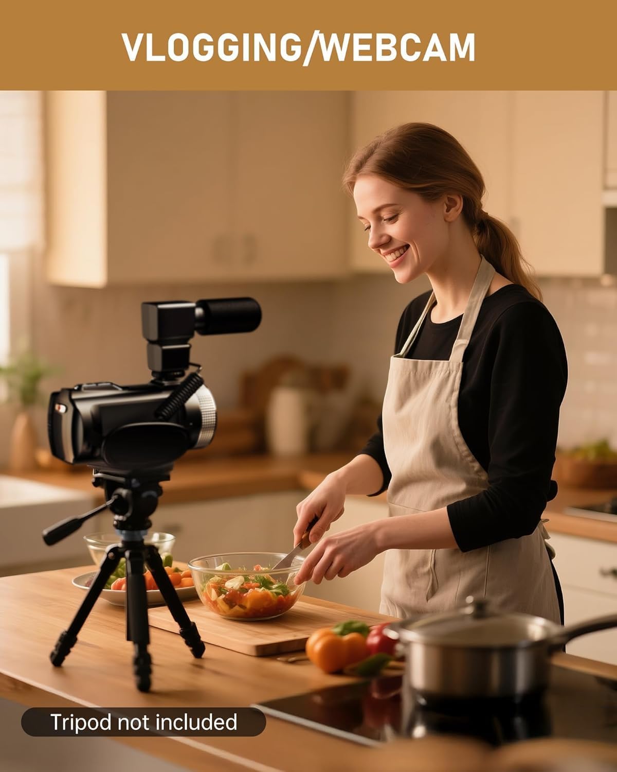 Camcorder 4K – Videocamera – Vlogcamera – Video Camera – Digitale Camera – 48 MP – Infrarood Nachtzicht