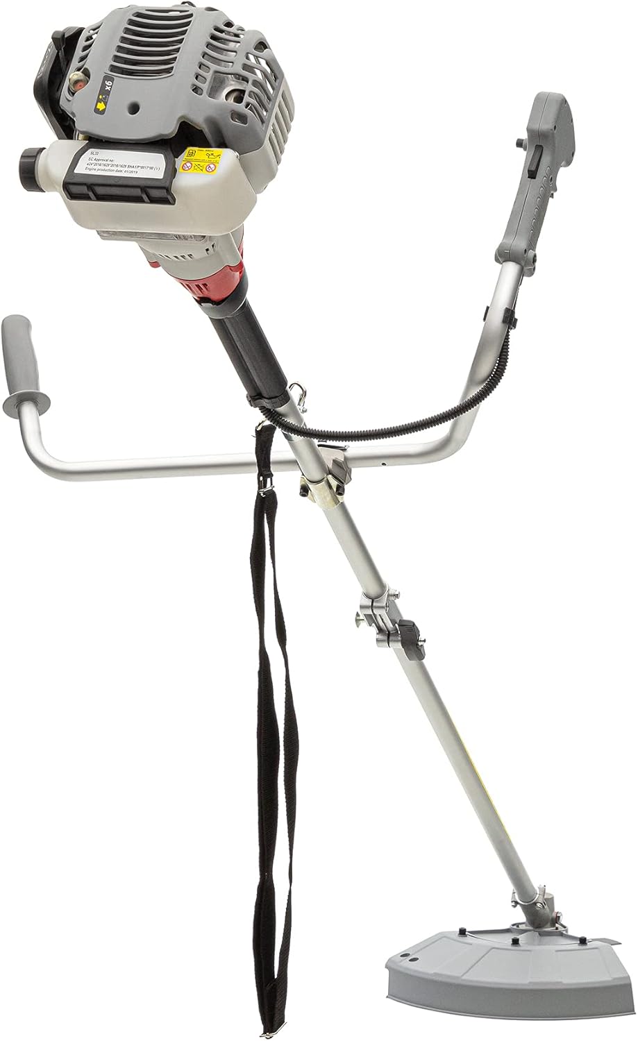 IKRA Benzine Bosmaaier trimmer IBF 25-1, incl. draadspoel, 4-tands mes & schouderriem, grijs/rood/zwart