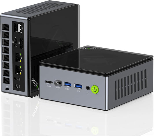 Mini Gaming PC GMKtec M7, Ryzen 7 Pro 6850H (8 cores/16 threads, tot 4,70 GHz) desktop-pc met dual LAN 2,5G quad-display, 32 GB DDR5 RAM, 512 GB PCIe SSD, Dual USB4, HDMI 2.1