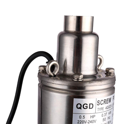 waterpomp 370W 0.5HP dompelpomp diepe putpomp schroefpomp kan worden gebruikt voor 86M putdiepte 1800L / H voor industriële en agrarische irrigatiehuishouden