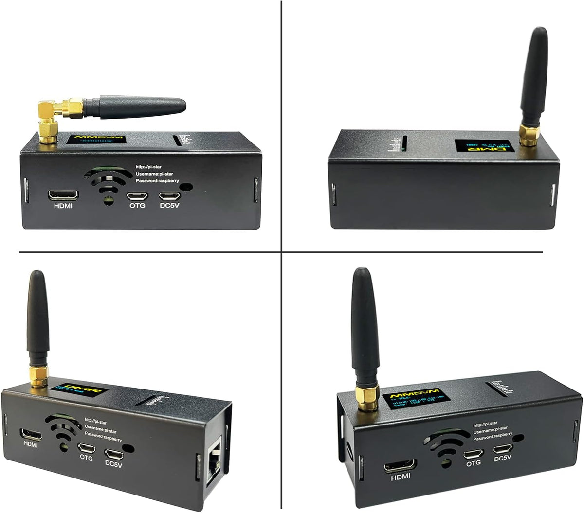 MM100 Upgraded MMDVM Hotspot Ethernet WLAN Port & WiFi DMR D-Star YSF P25 NXDN POCSAG Digitale Voice Modem Preloaded Pi-Star 4.2 Aluminium Case Two Colors OLED-scherm