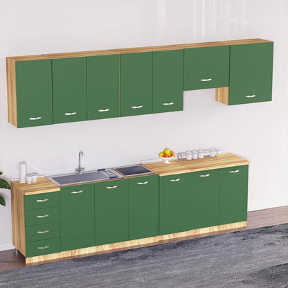 Shally Dogan Onderkast in de keuken met 2 deuren om in te bouwen, onderkast met 80 cm voor gootsteen (groen, 80 x 50 x 85 cm)
