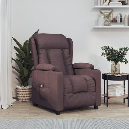 Elektrische Relaxfauteuil – Elektrische Relaxstoel – TV Stoel – Ligstoel – Relaxstoel – 3 Verstelbare Standen – Donkerbruine Polyester Bekleding
