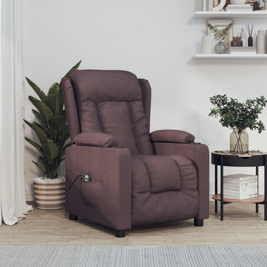 Elektrische Relaxfauteuil – Elektrische Relaxstoel – TV Stoel – Ligstoel – Relaxstoel – 3 Verstelbare Standen – Donkerbruine Polyester Bekleding