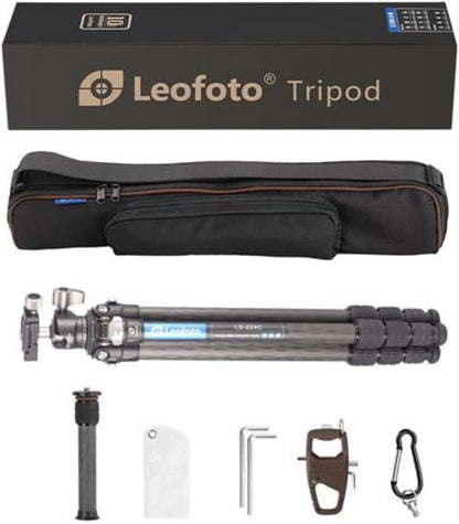 LEOFOTO Carbon driepootstatief LS-224C Ranger + Ballhead LH-25 + korte middenkolom DC-222C