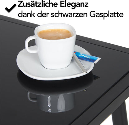 Brixy Tuinset - Loungeset - Tuinmeubelen - Tuinbank - Tuinstoelen - Tuintafel - Glazen blad - 4 Persoons - Zwart/Antraciet