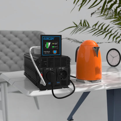 EDECOA 2000W/4000W omvormer 24v 230V Volt Spanningsomvormer met Nieuwe Afstandsbediening 2X USB voor Zonnepaneel Auto Camper