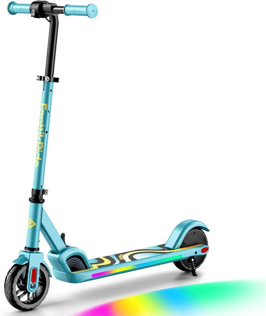 FanttikRide C9 Pro Elektrische step voor kinderen van 8-12 jaar, kleurrijke regenboogverlichting, 8/12/16 km/u, 8 km bereik, led-display, in hoogte verstelbaar, opvouwbaar, voor jongens en meisjes